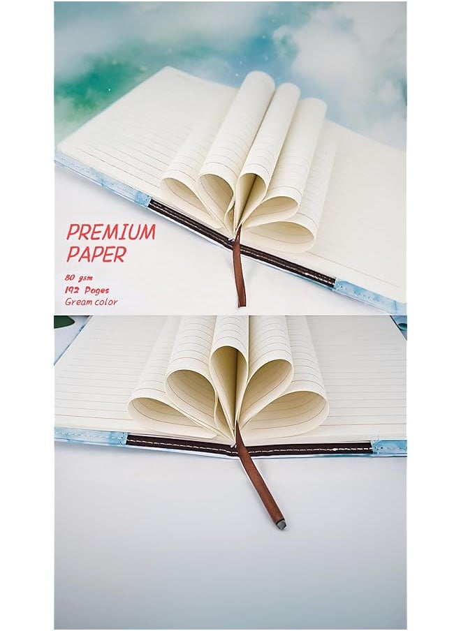 erorex - Marble Diary With Lock Refillable A5 Daily Journal 192 Pages Combination Lock Notebook For Girls Women Teens Blue Design - Image 1