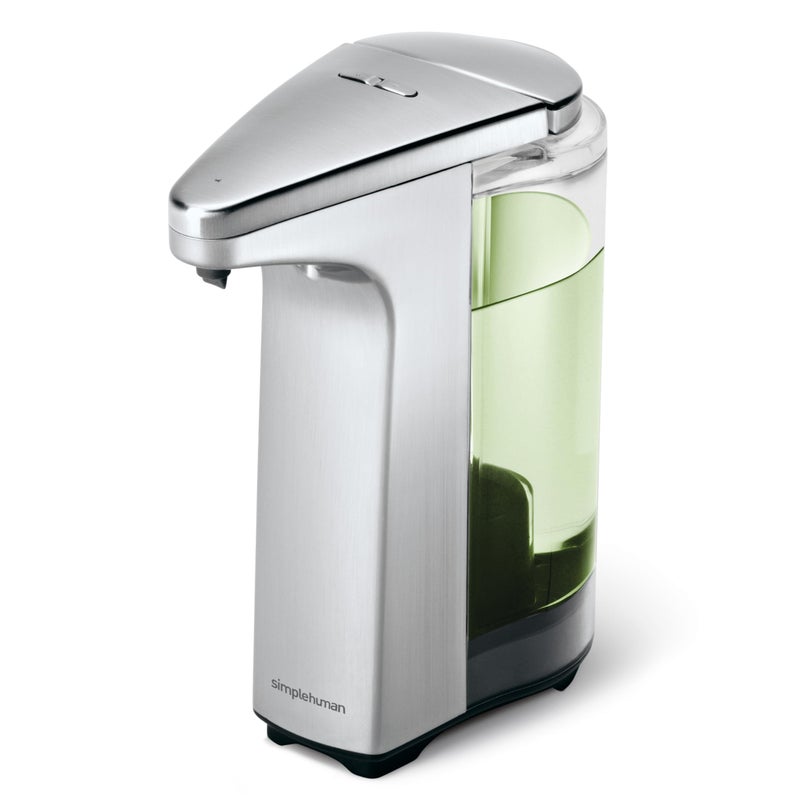 simplehuman موزع سائل الصابون بدون لمس من simplehuman سعة 8 أونصات مع عينة صابون، نيكل مصقول - Image 1