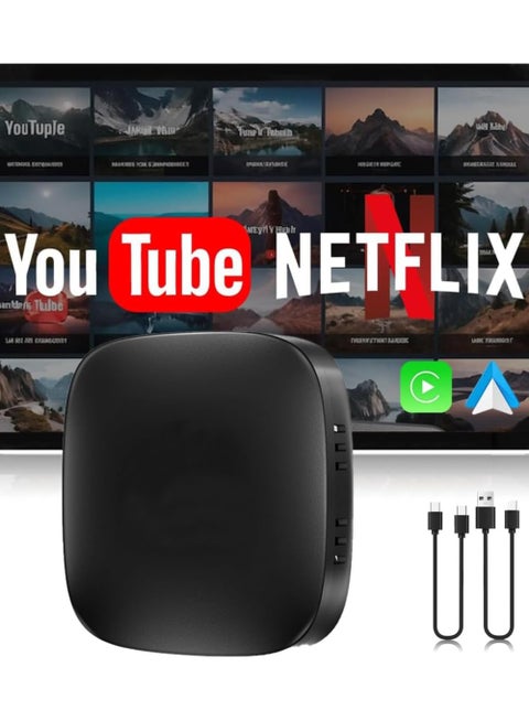 Wireless CarPlay Adapter Supports YouTube, Netflix & More Wired CarPlay to Wireless Dongle, AI Box CarPlay 2 in 1 Wireless AI Box Plug & Play 2+32G