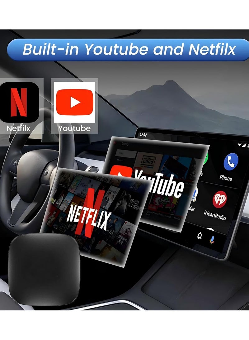 Wireless CarPlay Adapter Supports YouTube, Netflix & More Wired CarPlay to Wireless Dongle, AI Box CarPlay 2 in 1 Wireless AI Box Plug & Play 2+32G