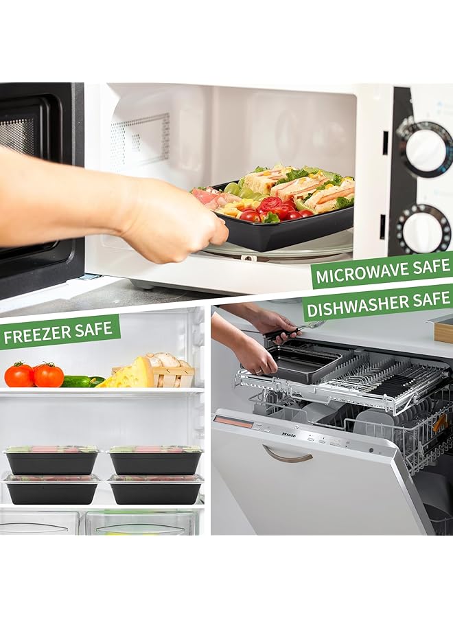 SAGREENY 50 Pack Meal Prep Containers 38 Oz, Rectangular Reusable Storage Lunch Boxes, Plastic Food Prep Containers With Lids, Stackable, Microwave, Freezer, Dishwasher Safe To Go Containers For Meal Prep - Image 4