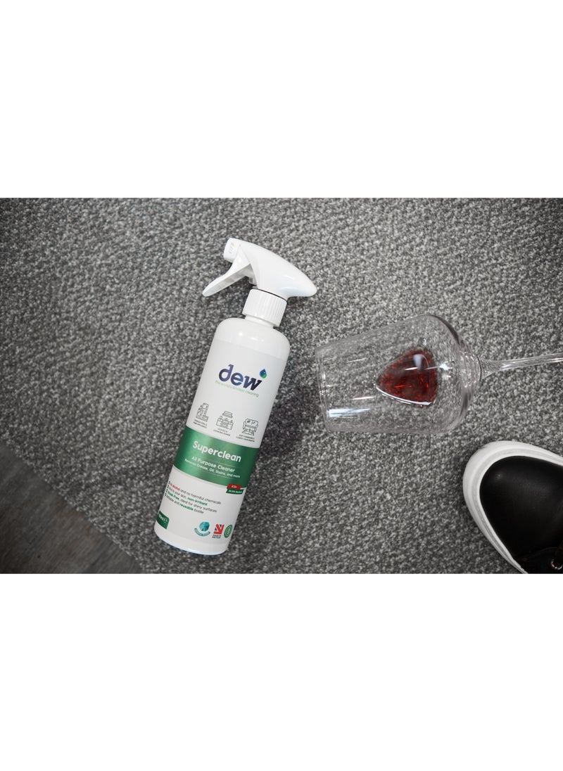 ديو Dew Superclean 500 مل، خالٍ من العطور، منظف مضاد للبكتيريا لجميع الأغراض، منظف خالٍ من الشطف، مثالي للأسطح المتعددة لأسطح العمل والمواقد وأدوات الطبخ والزجاج والفولاذ المقاوم للصدأ والمزيد، خالٍ من خطوط الكحول  - Image 3