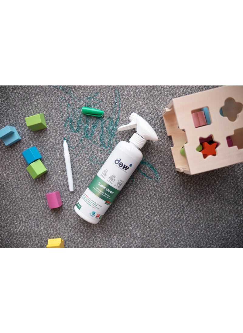 ديو Dew Superclean 500 مل، خالٍ من العطور، منظف مضاد للبكتيريا لجميع الأغراض، منظف خالٍ من الشطف، مثالي للأسطح المتعددة لأسطح العمل والمواقد وأدوات الطبخ والزجاج والفولاذ المقاوم للصدأ والمزيد، خالٍ من خطوط الكحول  - Image 4