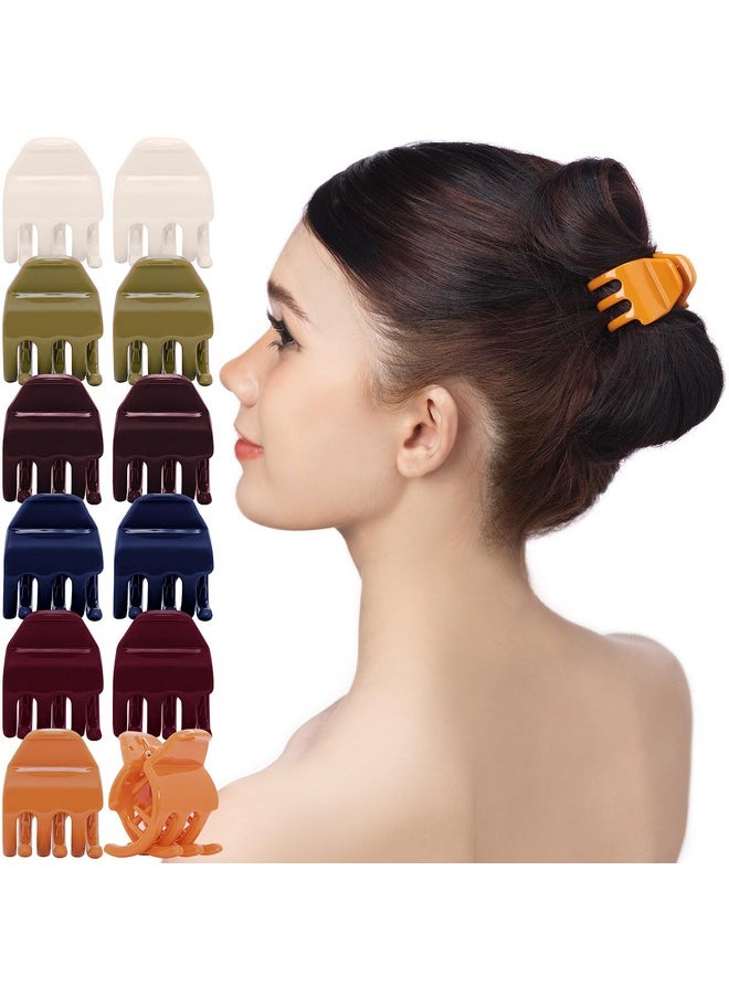RC ROCHE ORNAMENT 12 Pcs Womens Criss Cross 3 Claw Hair Clips Secure Strong Hold No Slip Jaw Teeth Accessories Accessory Girls Ladies Plastic Fashion Medium Classic Multicolor  - Image 1