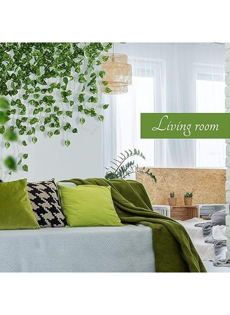 Daissy Raise DAISSY RAISE Artificial Garland Money Plant Leaf Creeper Greenery Bail Length 7 Feet Pack of 12 Strings  - Image 4