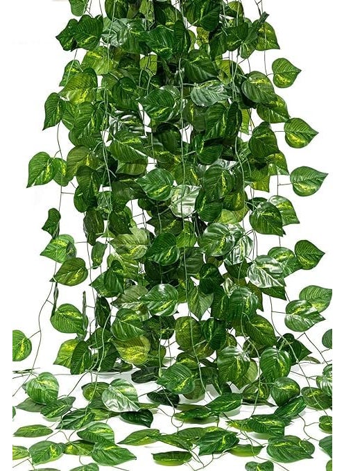 Daissy Raise DAISSY RAISE Artificial Garland Money Plant Leaf Creeper Greenery Bail Length 7 Feet Pack of 12 Strings  - Image 1