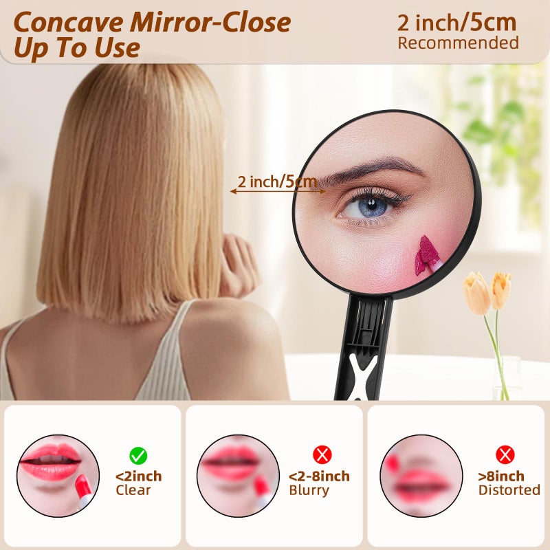 Suupvaor Magnifying Mirror 40X/5X Double Sided Hand Mirror  Precision Makeup At 40X Magnification & Overall View At 5X Travel Handheld Magnified Makeup Mirror With Handle & Table Stand  Vanity Cosmetic Mirror - Image 4