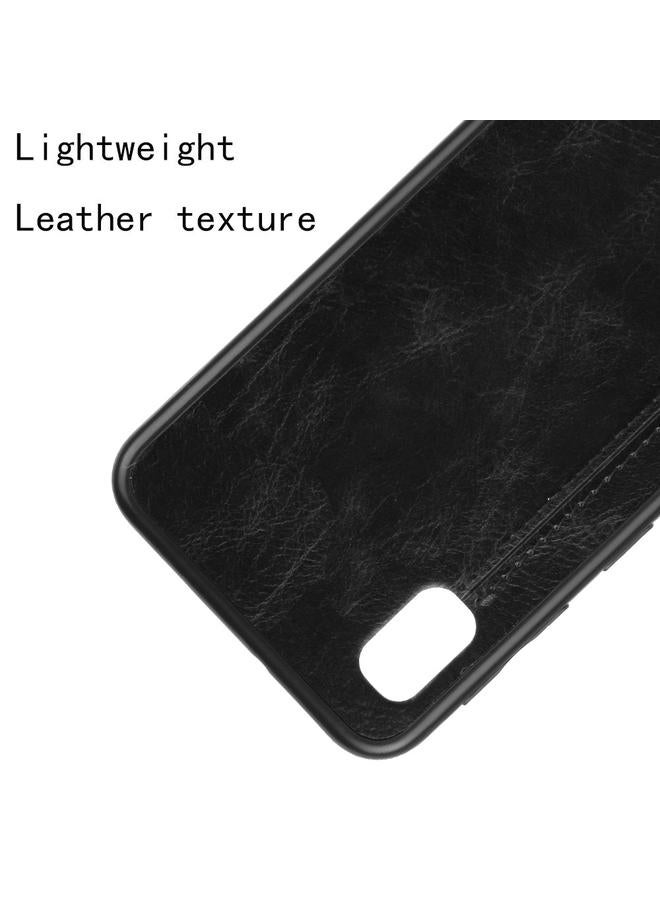 اس-توب جراب لهاتف Galaxy A10e مقاوم للصدمات بنمط جلد البقر المخيط من مادة PC + PU + TPU - Image 4