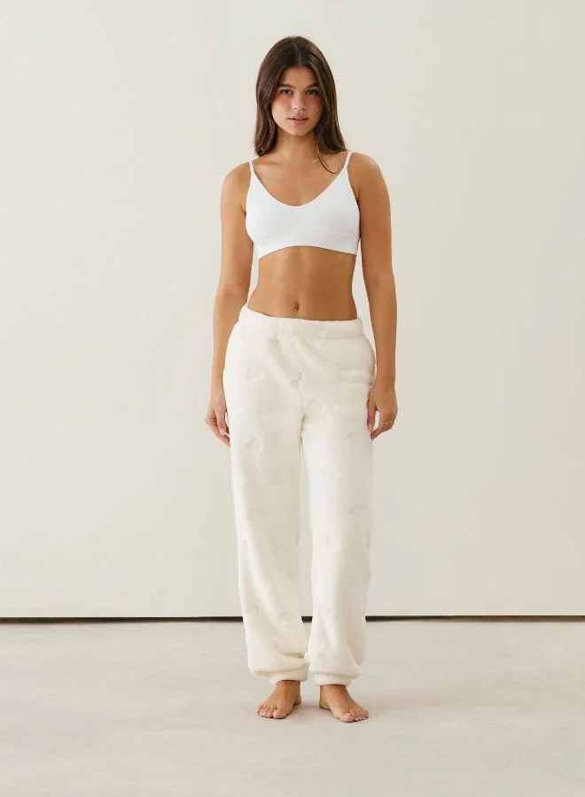 انديز بنطلون من الصوف بنمط قلب