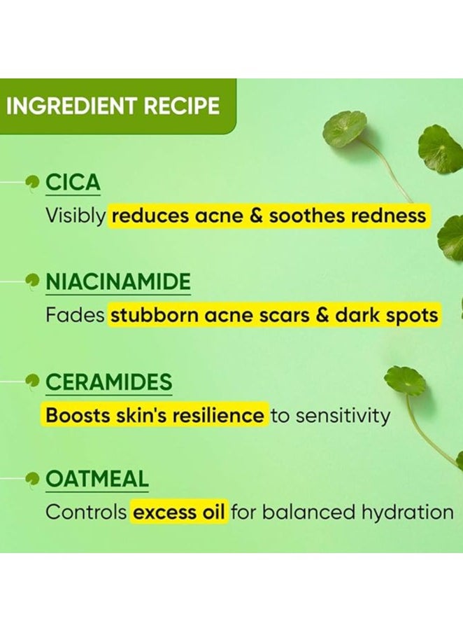 Dot & Key - Cica + Niacinamide Oil-Free Face Moisturizer For Calm, Acne Free Hydrated Skin Fades Acne Scars & Dark Spots, Soothes Redness & Irritation | For Oily, Acne Prone & Sensitive Skin | 60Ml Jar - Image 1