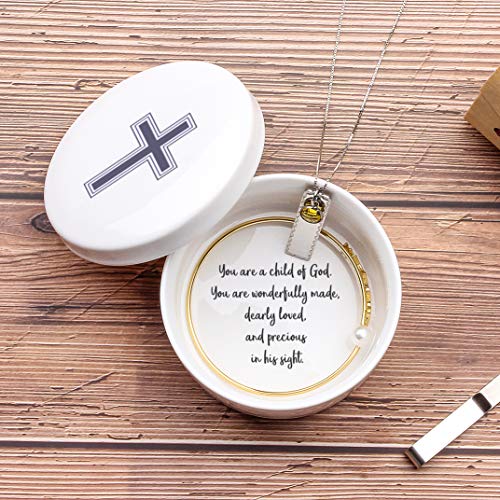 kullder Keepsake First Communion for Girls Boys, Baptism Precious Moments, Jewelry Ceramic Box Plays Child of God, Godchild Birthday Kids Child, Godparent Christmas Gift, Christening Gift and Baby Shower - Image 2