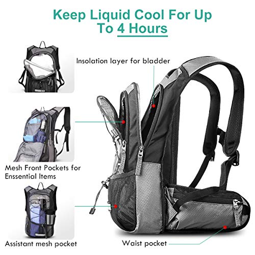 Mothybot Hydration Pack, Insulated Hydration Backpack with 2L BPA Free Water Bladder and Storage, Hiking Backpack for Men, Women, Kids for Running, Cycling, Camping - Keep Liquid Cool up to 5 Hours - Image 2
