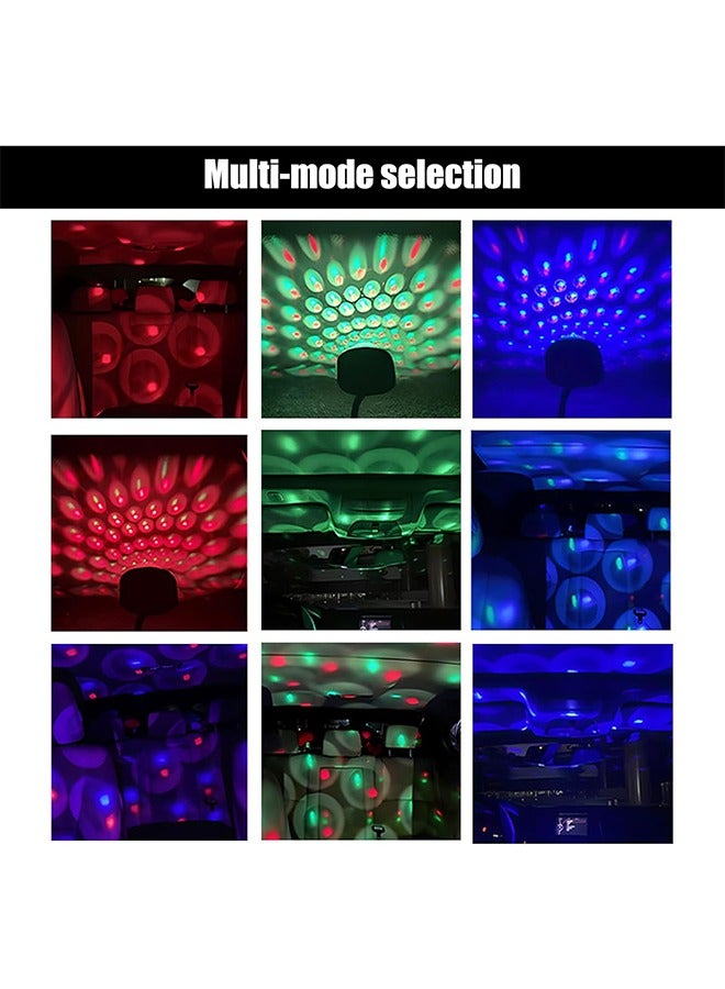Generic 2 PCS Car USB Roof Starry Sky Light, Adjustable Voice Control Rhythm Projector Light, 9 Modes RGB Romantic Star Light Decoration Plug and Play, Universal for Car Ceiling Party (Multicolored) - Image 3