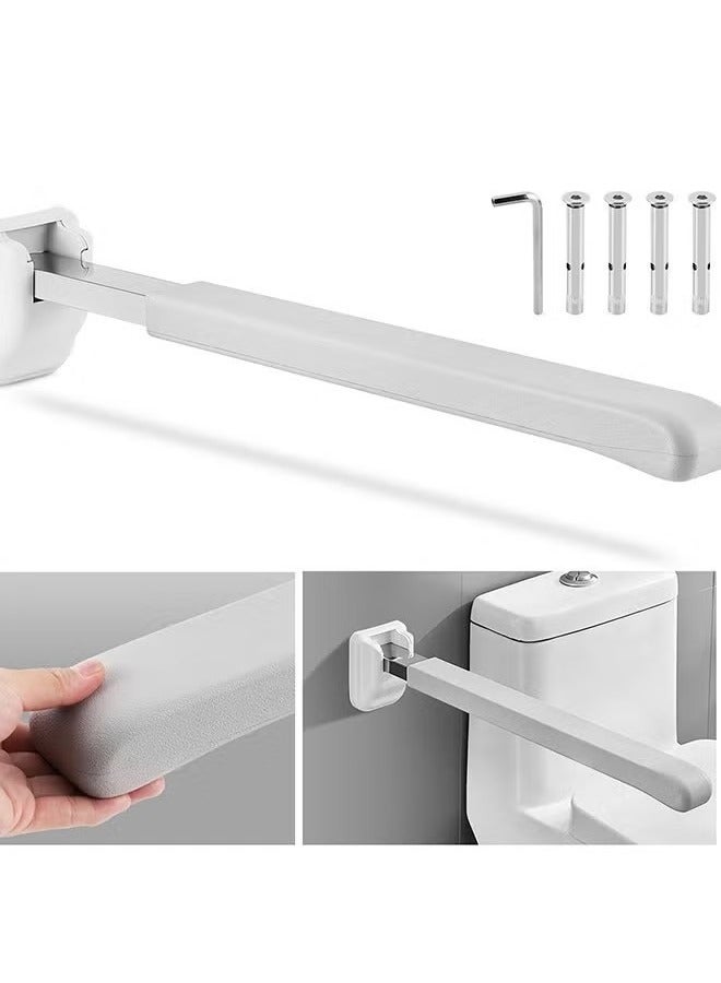 Beauenty Flip Up Grab Bar 70cm Toilet Grab Folding Handicap Non-Skid Anti-knock Safety Handrails for Elderly Seniors Disabled Pregnant  - Image 1