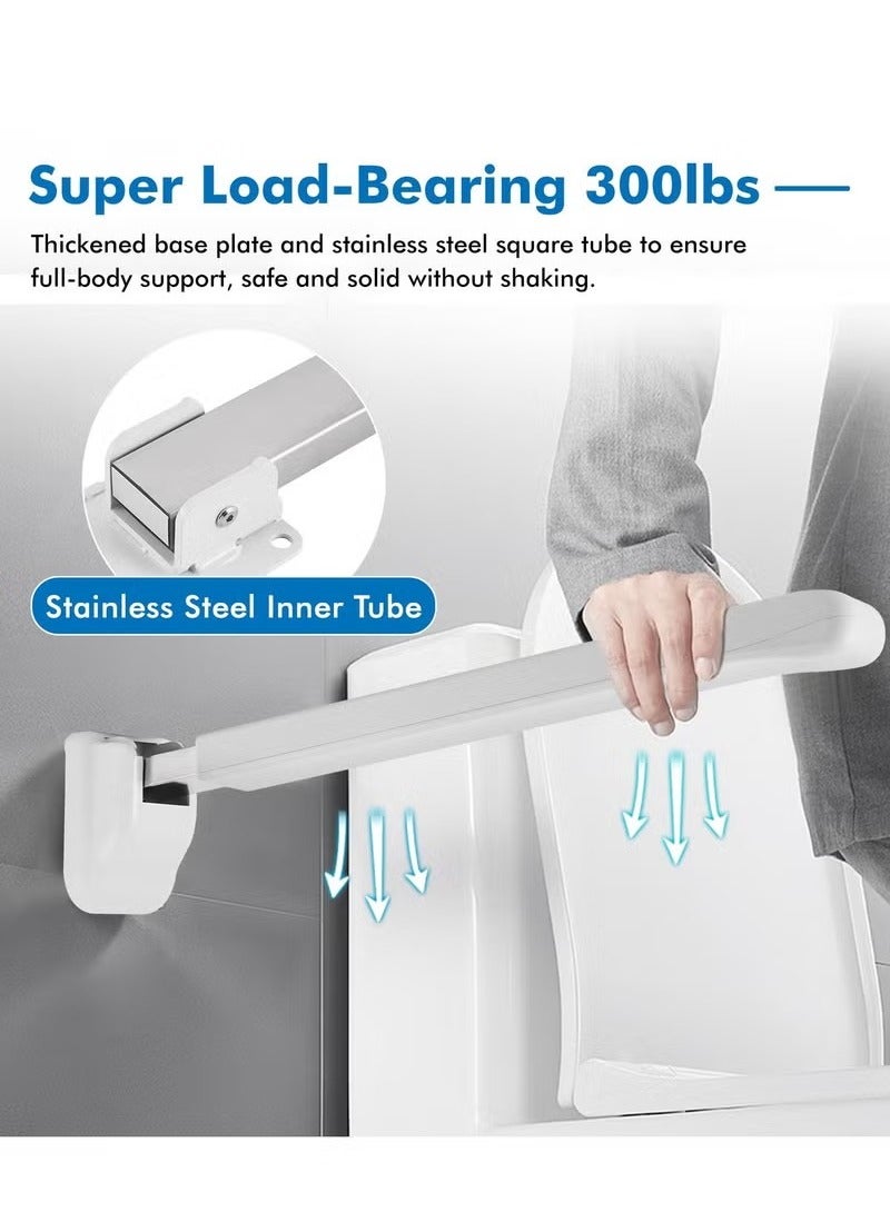 Beauenty Flip Up Grab Bar 70cm Toilet Grab Folding Handicap Non-Skid Anti-knock Safety Handrails for Elderly Seniors Disabled Pregnant  - Image 4