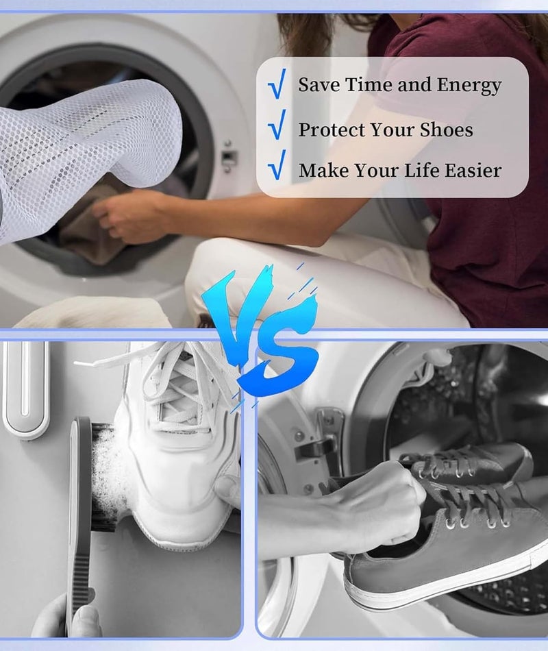 NUDFSY Laundry Bag Laundry Basket For Clothes With Lid Laundry Basket Washing Shoe Bag Sneaker Mesh Washing Bag Suitable for Sneakers Running Shoes Sock  - Image 4