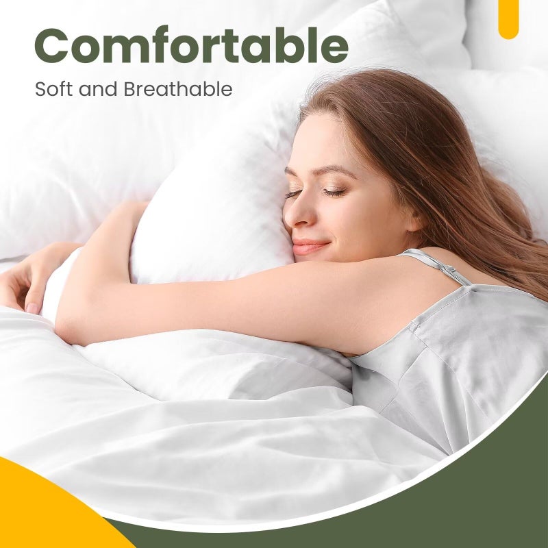 Fairpeak Pillow Covers Bed Pillow Protectors with Zipper  Pillow Cases  Luxury Hotel Quality  Breathable  Soft  Machine Washable  Queen Size  20 x 30  6 Pack - Image 4