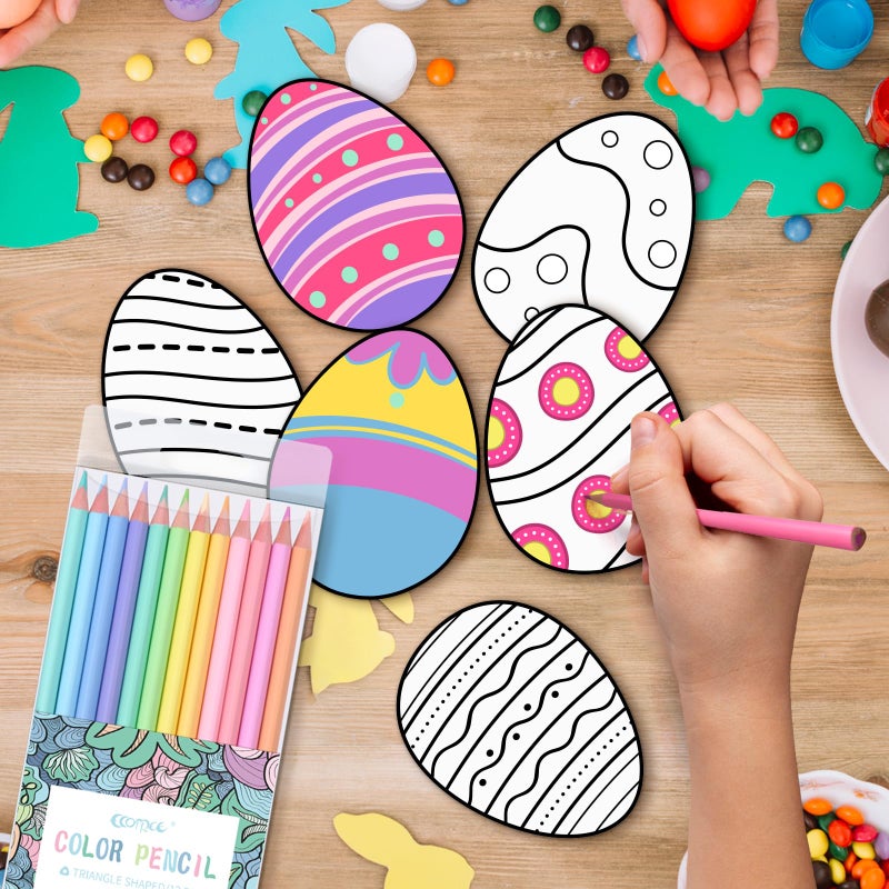 ECOTREE Easter Basket Stuffers for Teens, Macaron Colored Pencils, soften wood, Pastel coloring for adult and kids, Art Supplies for Kids, Pack of 12 - Image 3