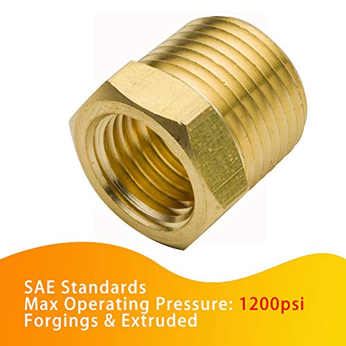 Legines محول نحاسي لربط الأنابيب - بوشينغ سداسي 3/4" NPT ذكر x 3/8" NPT أنثى 1200psi (عبوة من 2)  - Image 2