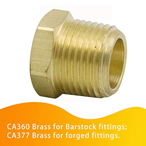 Legines محول نحاسي لربط الأنابيب - بوشينغ سداسي 3/4" NPT ذكر x 3/8" NPT أنثى 1200psi (عبوة من 2)  - Image 3
