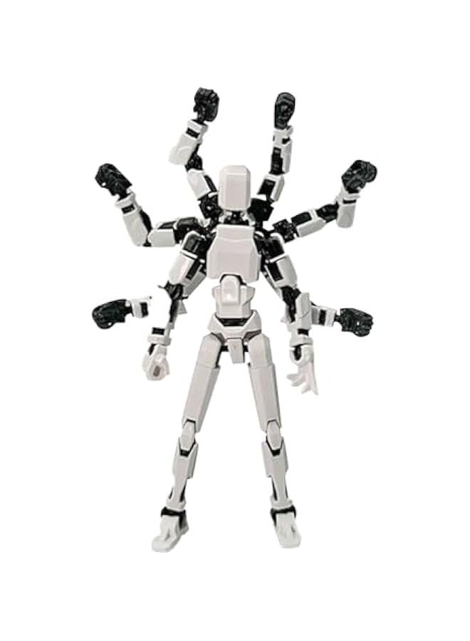 Eight Arms Robot T13 Action Figure 3D Printed Lucky 13 Action Figure, Multi-Joint Movable Robot 13, PVC Model Full Body Mobile Robot Desktop Decoration Action Figure - Image 1