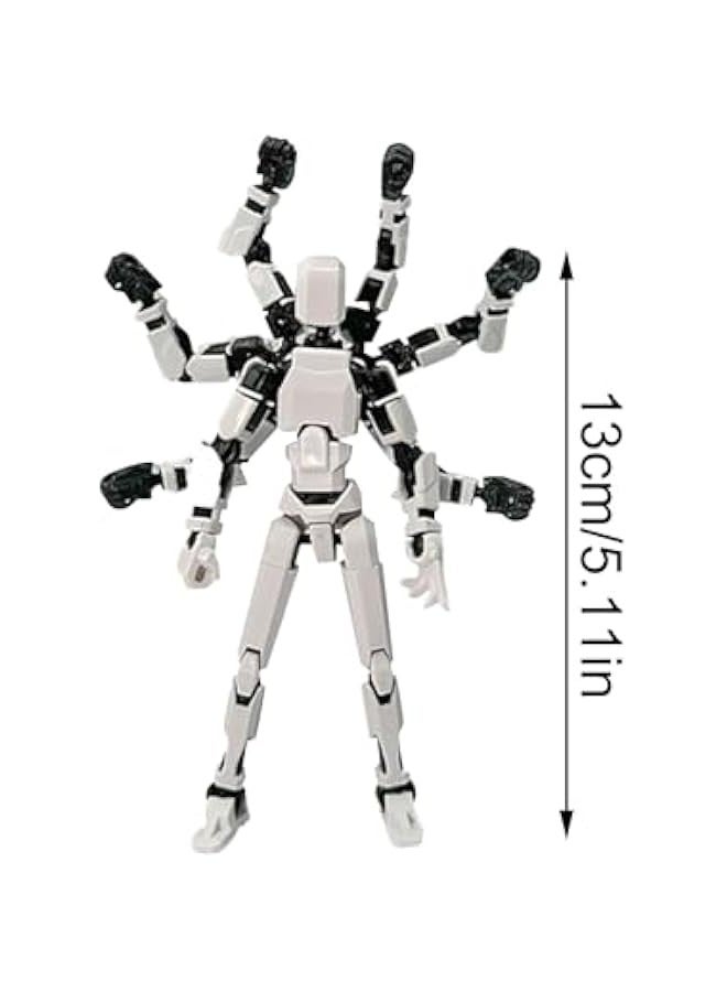 Eight Arms Robot T13 Action Figure 3D Printed Lucky 13 Action Figure, Multi-Joint Movable Robot 13, PVC Model Full Body Mobile Robot Desktop Decoration Action Figure - Image 2