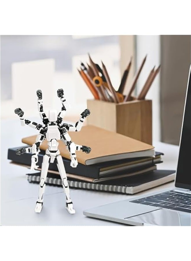 Eight Arms Robot T13 Action Figure 3D Printed Lucky 13 Action Figure, Multi-Joint Movable Robot 13, PVC Model Full Body Mobile Robot Desktop Decoration Action Figure - Image 3