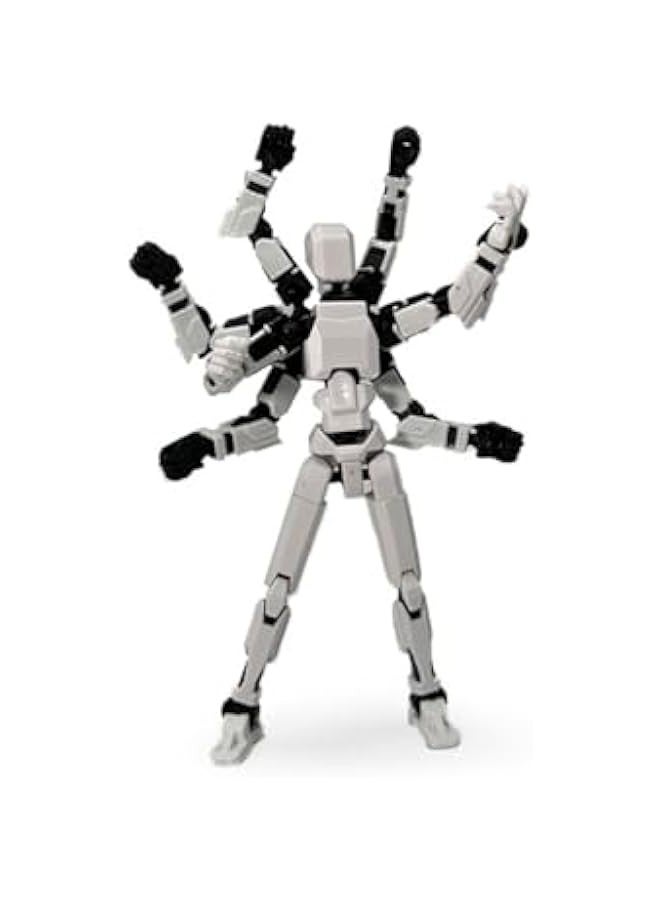 Eight Arms Robot T13 Action Figure 3D Printed Lucky 13 Action Figure, Multi-Joint Movable Robot 13, PVC Model Full Body Mobile Robot Desktop Decoration Action Figure - Image 4