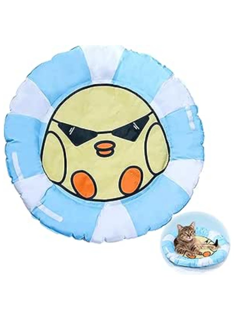 اليسا بساط تبريد للحيوانات الأليفة على شكل رسوم كرتونية للقطط والكلاب، وسادة صيفية ناعمة ومريحة ورائعة (أزرق) - Image 2