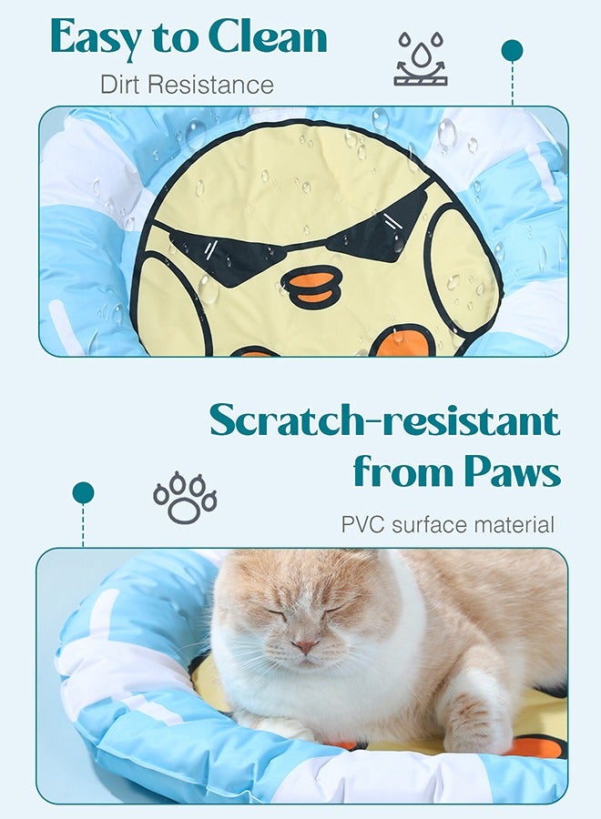 اليسا بساط تبريد للحيوانات الأليفة على شكل رسوم كرتونية للقطط والكلاب، وسادة صيفية ناعمة ومريحة ورائعة (أزرق) - Image 5