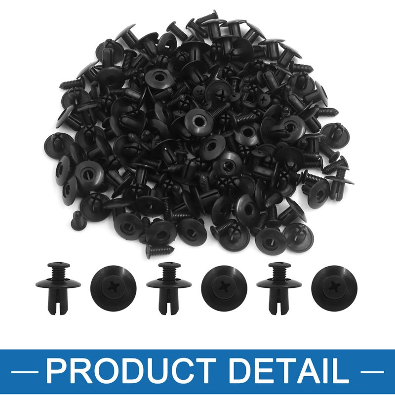 A ABSOPRO Plastic Rivets 8mm Fasteners Expansion Fasteners Inner Fixing Clips Black (Set of 100) - Image 4