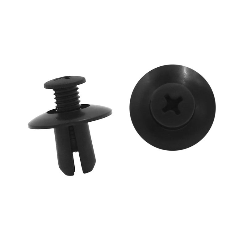 A ABSOPRO Plastic Rivets 8mm Fasteners Expansion Fasteners Inner Fixing Clips Black (Set of 100) - Image 1