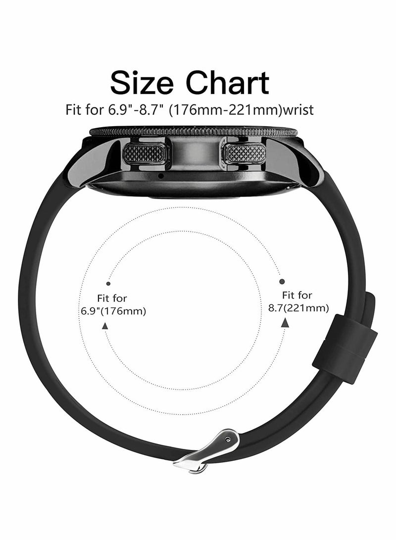 SYOSI Silicone Watch Strap for Samsung Galaxy Watch/Gear S3/Watch With a Lug Width of 22mm, Soft Silicone Sport Wristband Replacement Straps, Vertical Grain Strap, for Men Women (Black) - Image 4