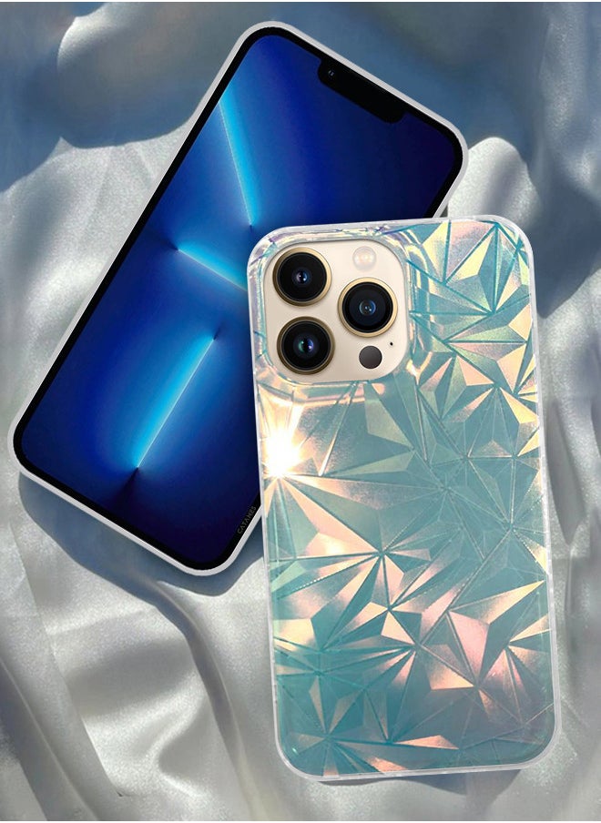 CATANES - iPhone 13 Pro Max Holographic Abstract Art Case Cover Gradient Rainbow Color Effect Aesthetic Painting Geometric Pattern Back Cover - Image 1