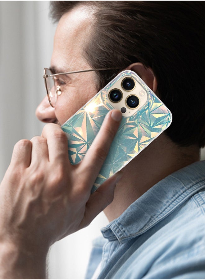 CATANES - iPhone 13 Pro Max Holographic Abstract Art Case Cover Gradient Rainbow Color Effect Aesthetic Painting Geometric Pattern Back Cover - Image 1