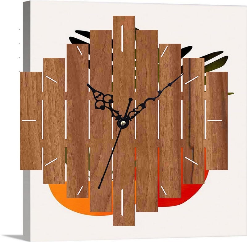 ADK 12 Inch Wooden MDF English Numeral Trendy Analog Wall Clock Without Glass Brown 30Cm X 30Cm 40 - Image 3