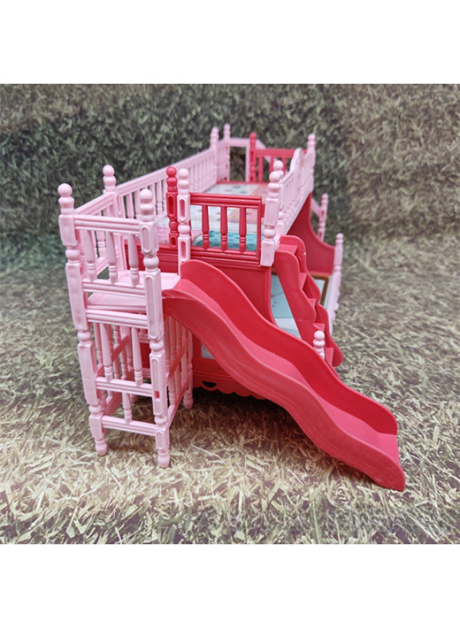 Style Dress Up 17cm Bed Doll Bunk Bed Set Girl's House Accessories Quilt Pillow Bed Sheet-Height:17cm Slide + Pillow 2  - Image 4