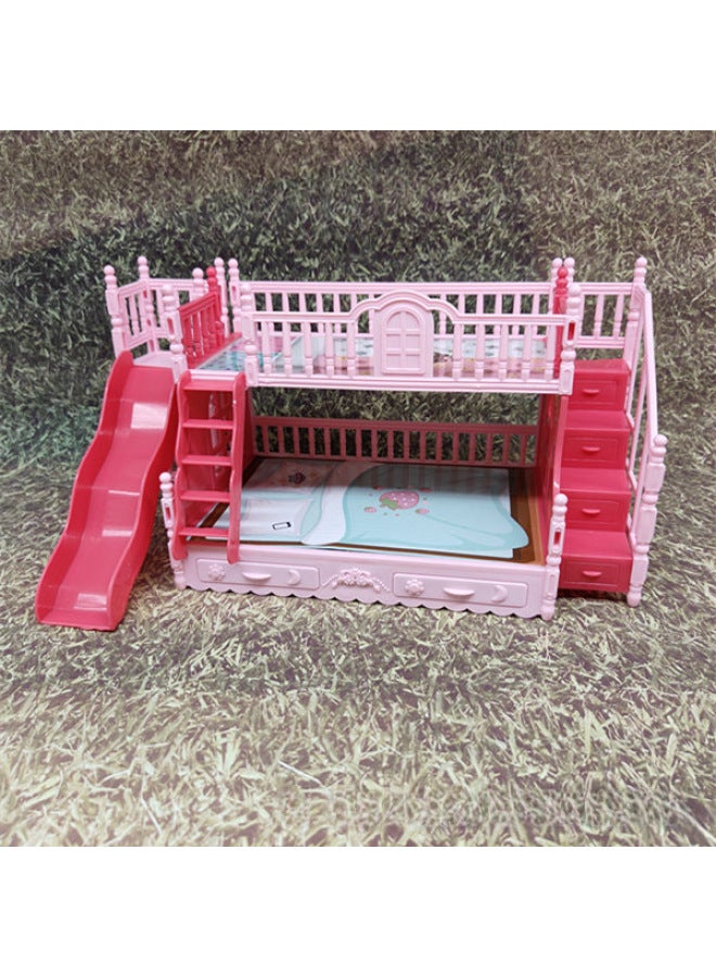 Style Dress Up 17cm Bed Doll Bunk Bed Set Girl's House Accessories Quilt Pillow Bed Sheet-Height:17cm Slide + Pillow 2  - Image 1
