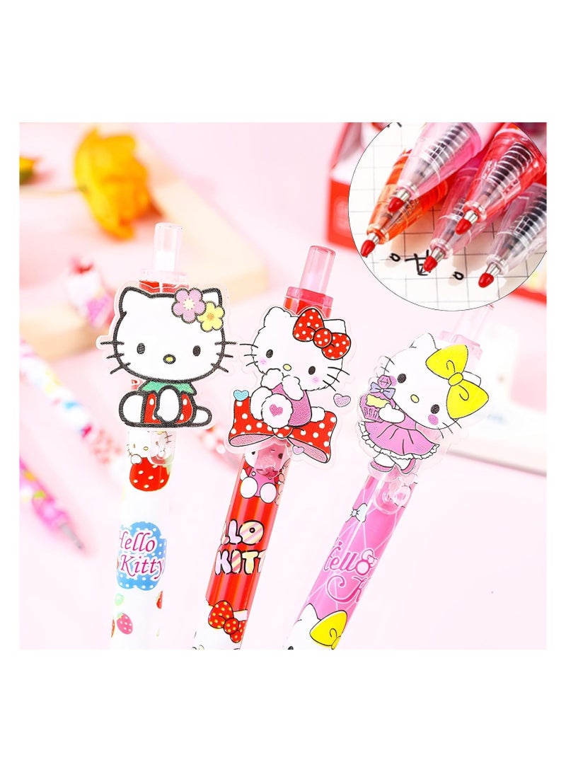 general 6 Styles 48pcs Anime Cartoon Ballpoint Gel Ink Pen Black, Cute Kawaii Cat Push Retractable Ballpoint Pen, Girls Stationery School Supplies - Image 3