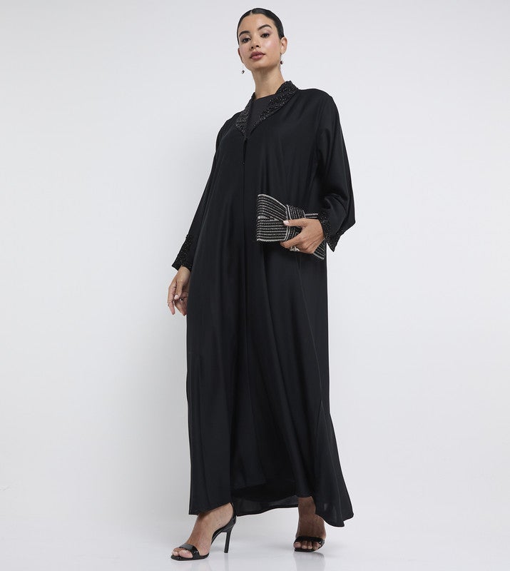 ROZA Stylish hand work abaya - Image 5