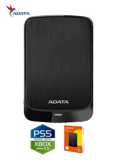ADATA HV320 2TB External HDD Slim Hard Drive | Compatible with PS5 XBOX for Superfast Gaming Fast Data Transfer | Black  - Image 2