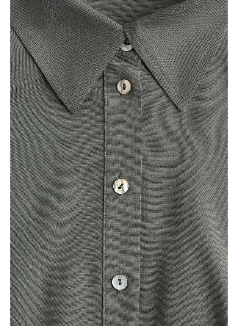 اتش اند ام Tie-belt shirt dress