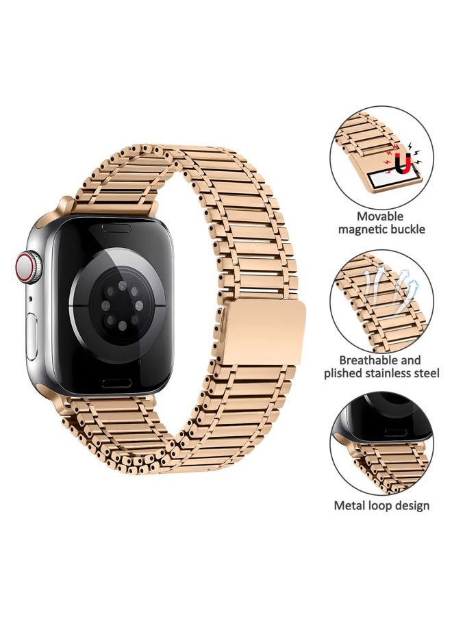 ALMNVO - For Apple Watch Band 49mm 46mm 42mm 45mm 41mm 44mm 40mm 38mm, iWatch Bands Magnetic Metal Strap Women Men Stainless Steel Bracelet Wristband for Apple Watch Ultra/2 Band Series 10 9 8 7 SE 6 5 4 3 2 - Image 1