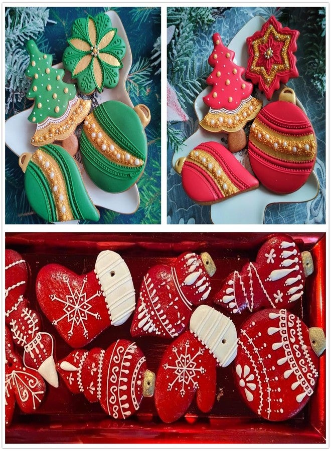 TUZICAKE Large Christmas Ornaments Cookie Cutters, 4Pcs Winter Holiday Cutter Molds Size from 4" to 4.25" Snow Globe,Round Ornament,Teardrop Bauble, Finial Ornaments Shapes,Stainless Steel - Image 4