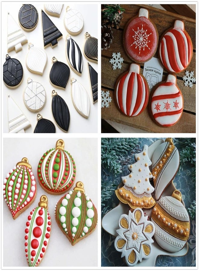 TUZICAKE Large Christmas Ornaments Cookie Cutters, 4Pcs Winter Holiday Cutter Molds Size from 4" to 4.25" Snow Globe,Round Ornament,Teardrop Bauble, Finial Ornaments Shapes,Stainless Steel - Image 5