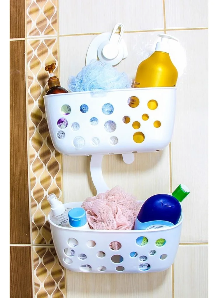 ديكوبيلا 2 Pieces Hangable Bathroom Basket Shampoo Rack Shower Shelf