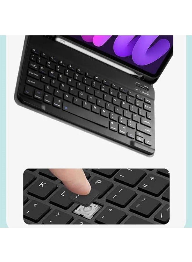 Backlight Keyboard Case Compatible with iPad Air 11 inch (2024) M2, iPad Air 6th Generation - Color Backlight, Flip Stand Case with Pencil Holder - Image 3