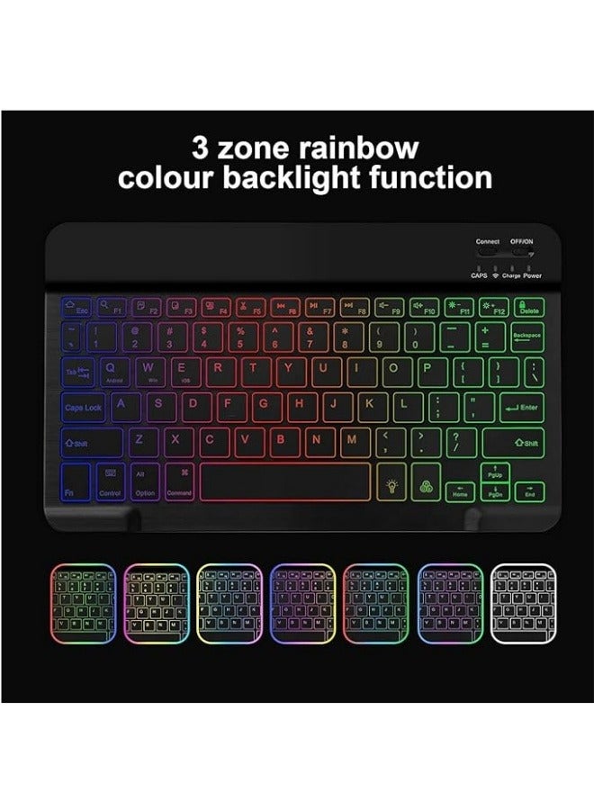 Backlight Keyboard Case Compatible with iPad Air 11 inch (2024) M2, iPad Air 6th Generation - Color Backlight, Flip Stand Case with Pencil Holder - Image 2