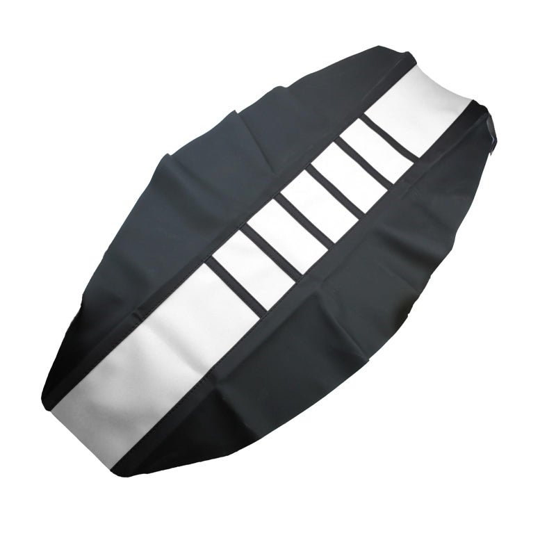 GWH Universal Motorcycle Seat Cover NonSlip Suitable Rubber Striped Seat Covers Soft for YZ125 YZ250 YZ450F WR250F WR450F WR400F XTZ125 YZ WR TTR 125 250 Dirt Pit Bike Off Road Motorbike White