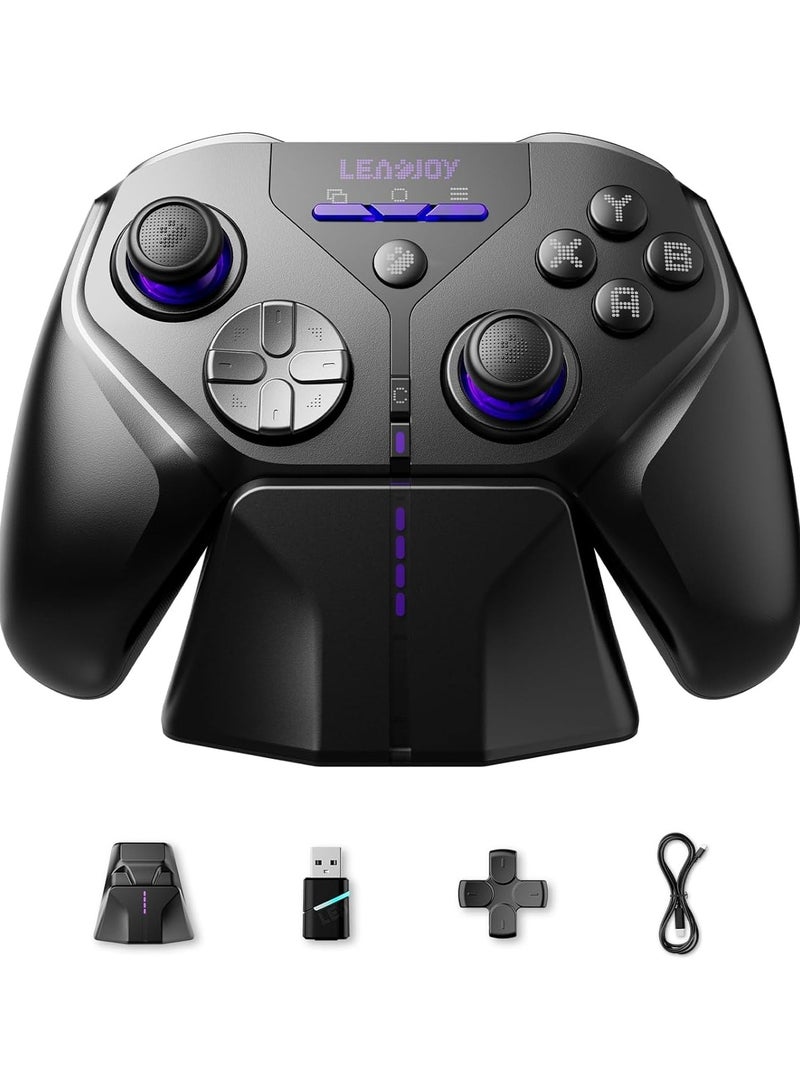 LEADJOY Classic Gamepad Leadjoy Xeno Plus Wireless Game Controller for Nintendo Switch/Switch 2, PC, Android & iOS with TMR Joysticks, Hall Effect & Tactile Dual Triggers, 6-Axis Gyro, 4 Back Paddles, 1000Hz Polling Rate, 1000mAh Battery, Smart Start-Stop Charging Dock - Image 1